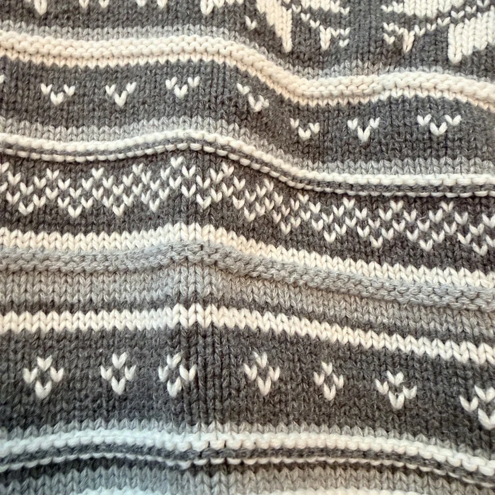 Gymboree Shawl Collar Sweater Boys S 5-6 Grey Fair Isle Snowflake Toggle Knit